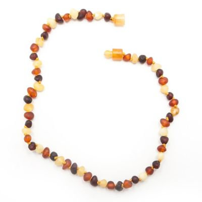 Healing Hazel Baltic Amber 11-Inch Baby Necklace in Raw Brown Multi