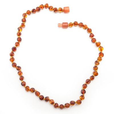 Healing Hazel Baltic Amber 12-Inch Children's Necklace in Polished Cognac