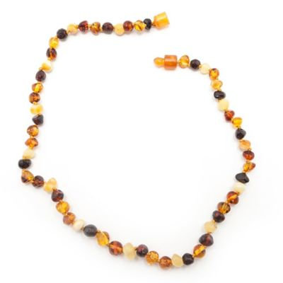 Healing Hazel Baltic Amber 12-Inch Children's Necklace in Polished Brown Multi