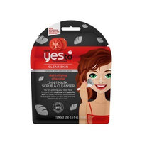 Yes To Tomatoes Detoxifying Charcoal 3-in-1 Mask Scrub Cleanser Single Use Facial Cleanser