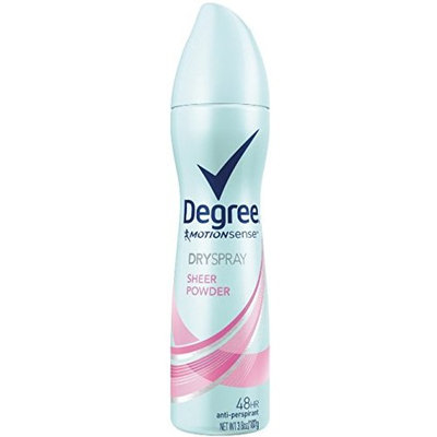 Degree MotionSense Dry Spray Antiperspirant, Sheer Powder 3.8 oz (Pack of 9)