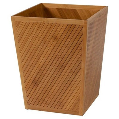 Spa Bamboo Bathroom Wastebasket Bamboo Light Brown - Creative Bath®