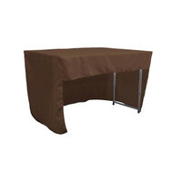 LA Linen TCpop-OB-fit-48x30x30-BrownP22 1.6 lbs Open Back Polyester Poplin Fitted Tablecloth Brown