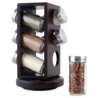 Orii Gourmet Wood Lazy Susan 6-Jar Spice Rack in Brown