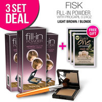 3-PACK Cover Your Gray Fill-in Powder with Procapil, (Light Brown/Blonde) with Free Sulfate-Free Shampoo