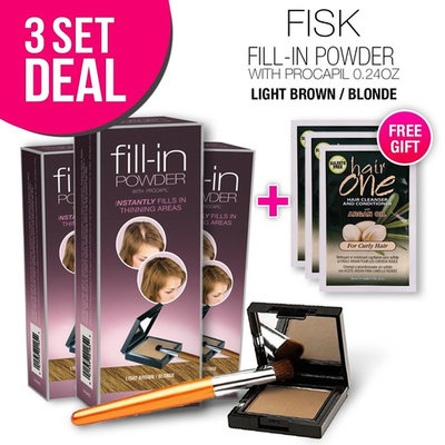 3-PACK Cover Your Gray Fill-in Powder with Procapil, (Light Brown/Blonde) with Free Sulfate-Free Shampoo