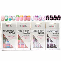 Adoro Night Out Nails 4 designs Pre-Glued Nail Tips Set of 12 in Style #10,1 Dozen Pack
