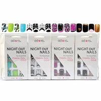 Adoro Night Out Nails 4 designs Pre-Glued Nail Tips Set of 12 in Style #03,1 Dozen Pack