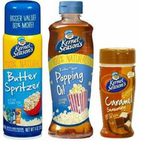 Kernel Season's Popcorn Topping Bundle of Movie Theater Butter Spritzer Spray, Movie Theater Popping & Topping Oil, and Caramel Popcorn Seasoning (Bundle Pack of 3)