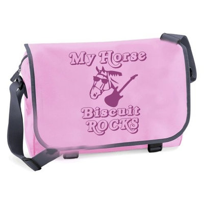 'MY HORSE ROCKS' Personalised A4 School/College messenger bag with name of horse.