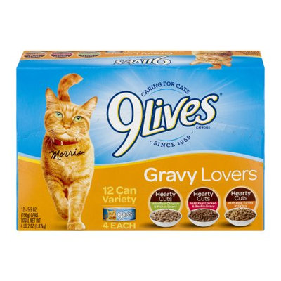 Big Heart Pet Brands 9 Lives Variety Gravy Favorites Wet Cat Food 5.5 oz, 12 pk