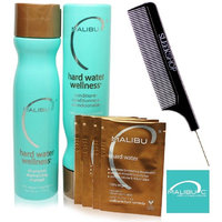 Malibu C HARD WATER WELLNESS Collection Kit - Shampoo, Conditioner (with Sleek Steel Pin Tail Comb)