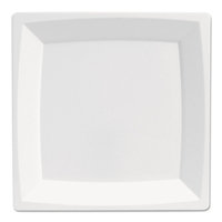 WNA Milan Plastic Dinnerware, Plate, 8.25 in sq, Plastic, White -WNAMS9W
