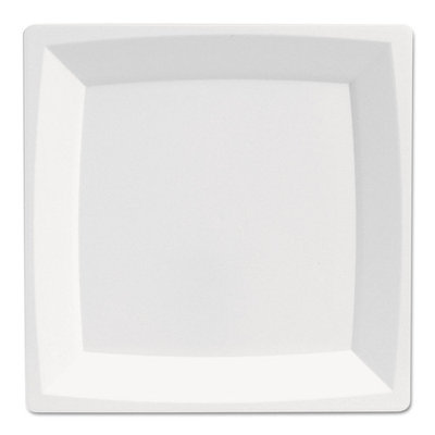 WNA Milan Plastic Dinnerware, Plate, 8.25 in sq, Plastic, White -WNAMS9W