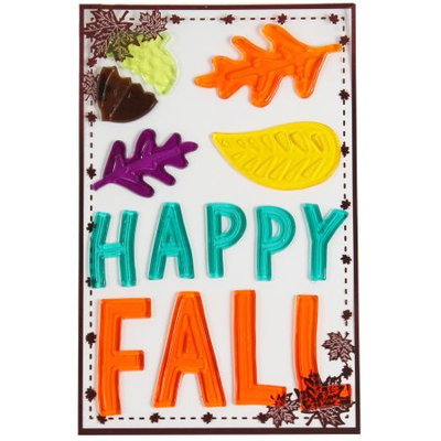 Xianju Chengfeng Craft Gifts Factory HARVEST HAPPY FALL GEL CLING, 5.5 X 10 INCH