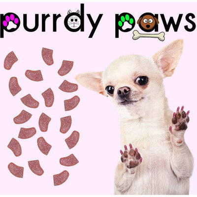 Purrdy Paws Soft Nail Caps for Dogs, 40-Pack, Pink Glitter Large