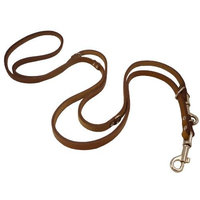 6-Way European Multifunctional Leather Dog Leash, Adjustable Schutzhund Lead Brown 41