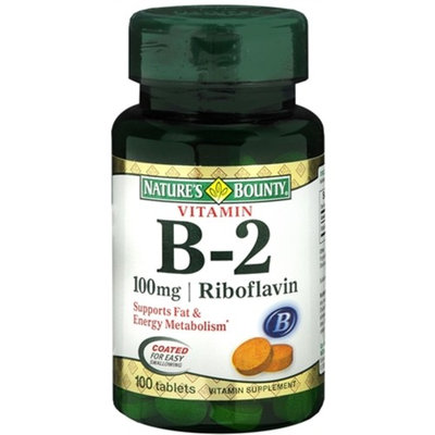 Nature's Bounty Vitamin B-2 100 mg, 100 Coated Tablets