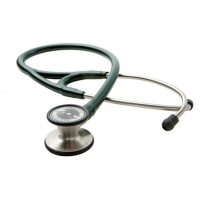 ADC Adscope 601 Convertible Cardiology Stethoscope with Tunable AFD Technology, Adult Diaphragm and Adult Bell or Pediatric Diaphragm, 28 inch Length, Dark Green