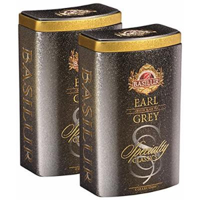 Basilur , Earl Grey Original , Ultra-Premium Loose Leaf Black Tea , Specialty Classics Collection , Free Tea Brewing Filters inside , 100g / 3.52oz. per Tin (Pack of 2)