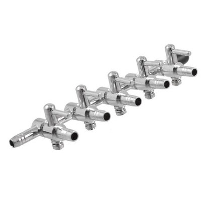 5 Way Aquarium Fish Tank Air Flow Control Lever Valve w Air Tubing Connector