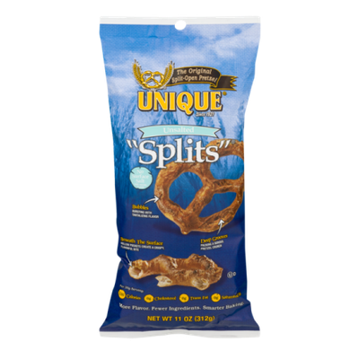 Unique Pretzels Unique Unsalted Pretzel Splits, 11 oz