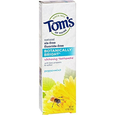 Tom's of Maine Botanically Bright Whitening Toothpaste Peppermint - 4.7 oz - Case of 6