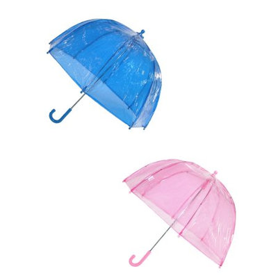totes ISOTONER Kids Clear Bubble Umbrella (Pack of 2), Pink/Blue