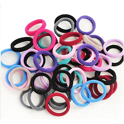 50PCS Baby Kids Children Girl Nylon High Elastic Thick Ponytail Holder Stretch Hair Tie Hair Rope Hair Band Hair Ring