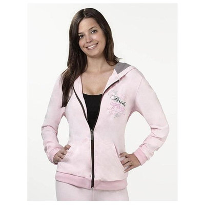 Large Pink Stylish Hooded Wedding Bride Sweat Jacket