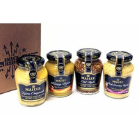 NEW! Maille Dijon Mustards 4 -Flavor Variety: Dijon Original, Honey Dijon, Old Style Whole Grain Dijon, Rich Country Dijon