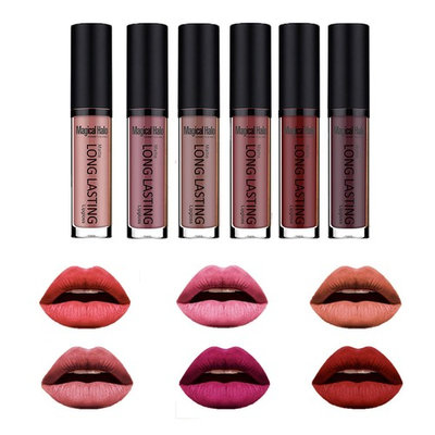 GARYOB Waterproof Matte Liquid Lipstick Long Lasting 6 Colors Lip Gloss Lipstick Set
