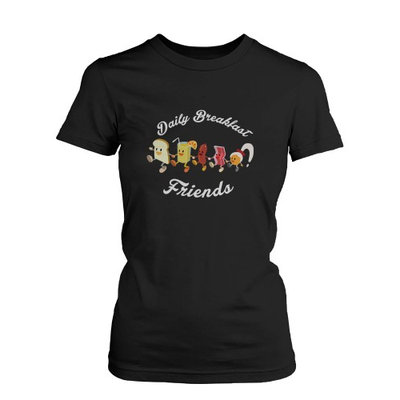 Daily Breakfast Friends Bread, Orange Juice, Sausage, Bacon and Egg Women's Tee Funny Shirt UNISEX-XLARGE