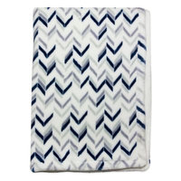 Wendy Bellissimo Mix & Match Chevron Plush Blanket in Grey/Navy