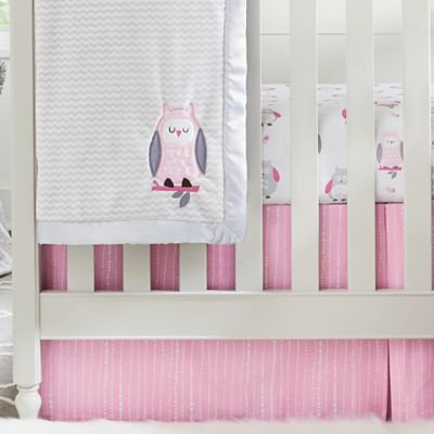 Wendy Bellissimo Mix & Match Dotted Stripe Crib Skirt in Pink