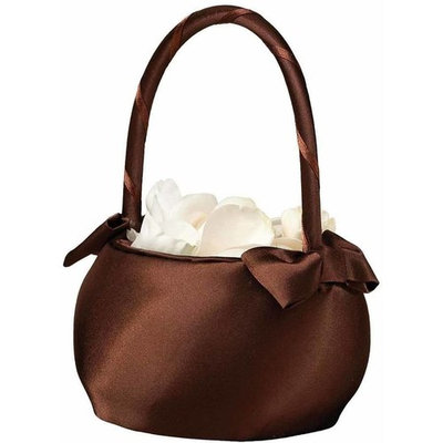 Lillian Rose Brown Satin Flower Girl Basket