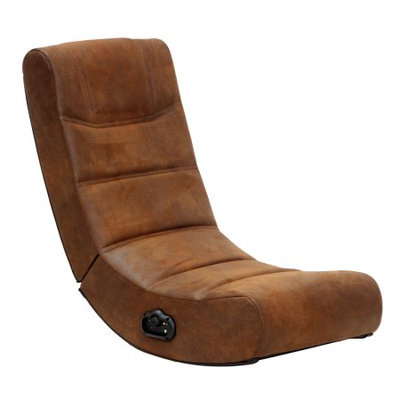 Ace Bayou Corp 2.0 Audio X Rocker Gaming Chair in Distressed Brown Suede