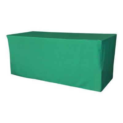 LA Linen TCpop-fit-72x30x30-JadeP53 2.23 lbs Polyester Poplin Fitted Tablecloth Jade