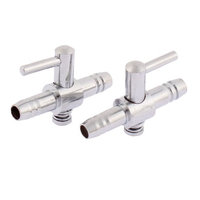 5 Pcs 3mm Tube Dia Dual Way Outlet Water Air Flow Controller Valves for Aquarium