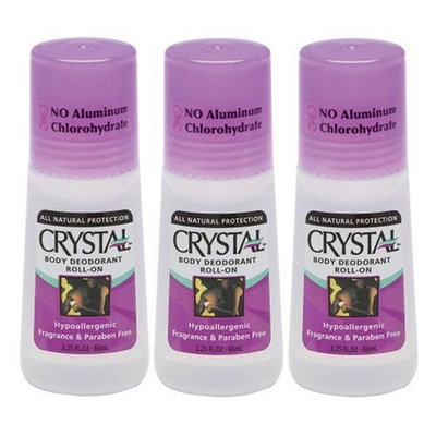 Crystal Mineral Deodorant Roll-On, Unscented, 2.25 fl oz (Pack of 3)