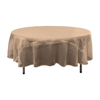 Funflags TCOrgz72R-BrownO22 Sheer Mirror Organza Round Tablecloth Brown - 72 in.