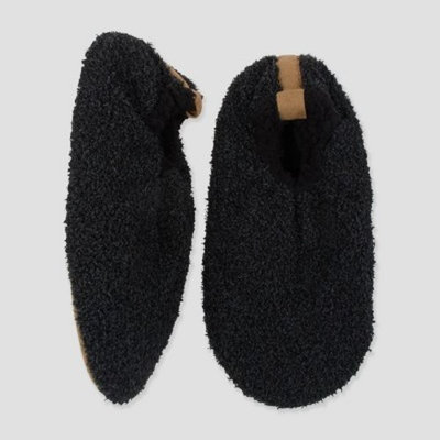 Men's Fuzzy Babba Slipper Socks - Black
