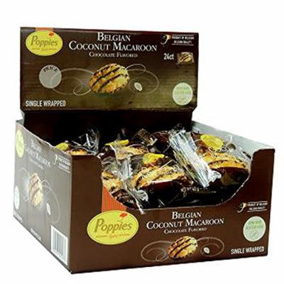 Poppies Belgian Chocolate Flavored - Coconut Macaroons- Box of 24
