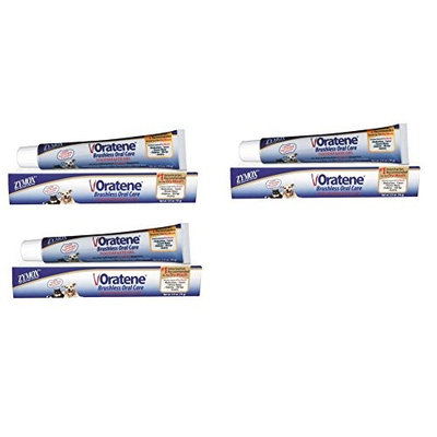 Zymox Oratene Brushless Oral Gel Toothpaste Formula Pet Dog 2.5 oz Tube Pack of 3
