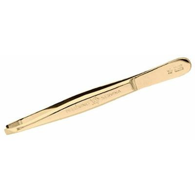 Pfeilring Germany professional Eyebrow Tweezers, Notched Tips, 24K Gold Plated