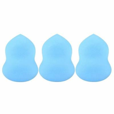 3 Pack Beauty Makeup Sponge Blender by Zodaca Cosmetic Face Foundation Puff Flawless Coverage - Blue Bottle Shape