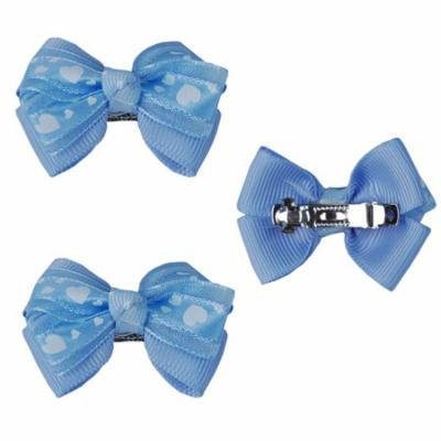 Pet Cat Puppy Dog Clothing Clothes Ribbon Hair Bows Clips Headdress - Blue (Gift for Pet)