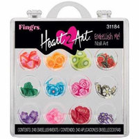 Fing'rs Heart 2 Art Nail Art Embellishments, Embellish Me!, 240 ct