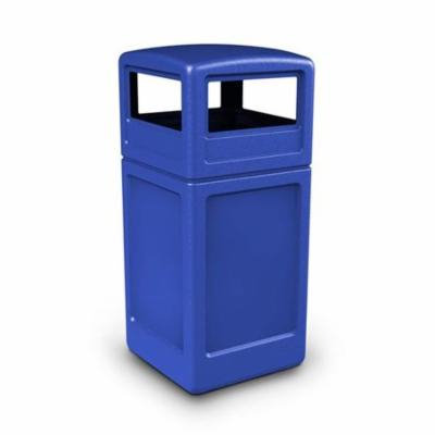 Commercial Zone Products 73290499 42-gallon Square Waste container with Dome Lid Blue