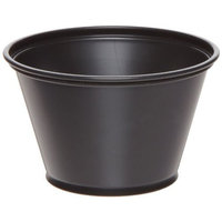 Dixie P040BLK Plastic Souffle Cup, 4oz Capacity, Matte Black (12 Packs of 200)
